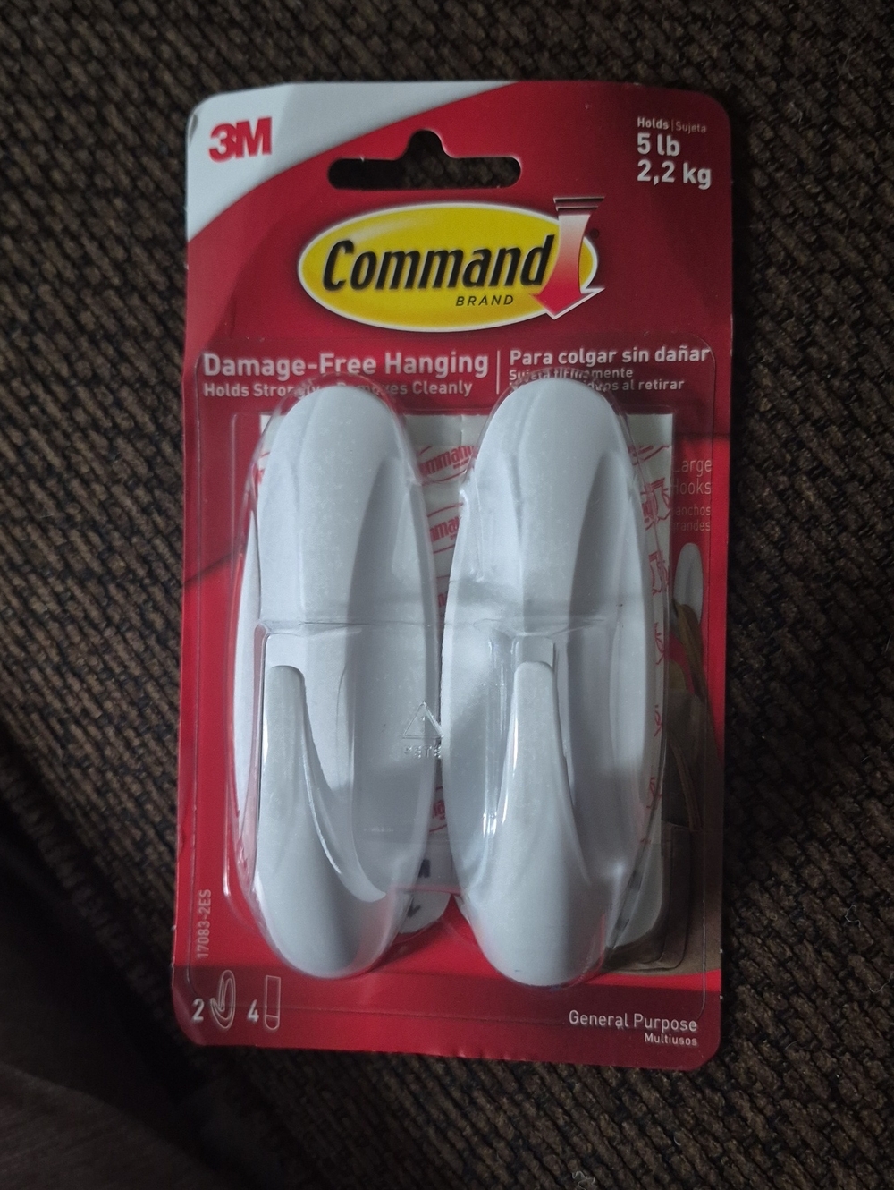 Command Damage-Free White Adhesive Hanging Hooks (2-Pack)